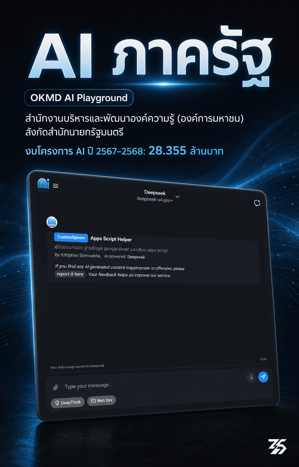 ภาพนำเสนอบทวิเคราะห์ OKMD AI Playground